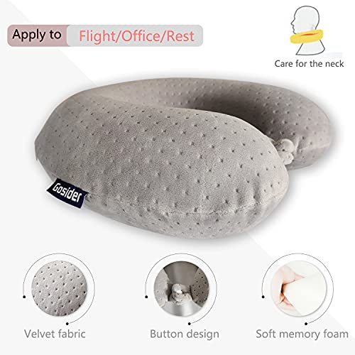 Oreiller de voyage en mousse à mémoire de forme, oreiller cervical de voyage confortable en forme de U, soutient le cou et la tête pour soulager la fatigue, oreiller cervical portable adapté aux avions, trains, voitures autonomes – Image 2
