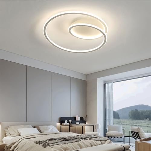 Plafonnier LED dimmable rond blanc de 50cm avec télécommande - 4