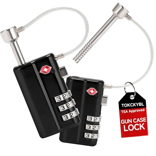 TOKCKYBL 2 Pack Professional Gun Case Lock TSA Approved – Heavy-Duty, Cut-Resistant & Child-Safe