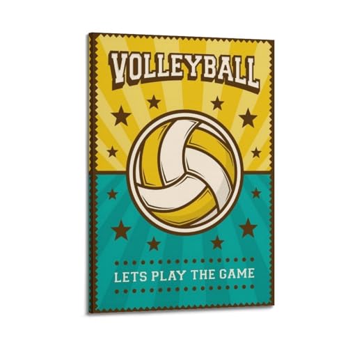 Volleyball logo impression sur toile cadre pour mur vide rétro