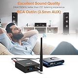 1Mii Wireless Audio Transmitter and Receiver, 2.4GHz Long Range Transmitter and Receiver Low Latency from TV/PC to Active Bookshelf Speakers/Stereo/Subwoofer/CD, RCA Port, 100m Outdoor(Audio Only) - Image 6