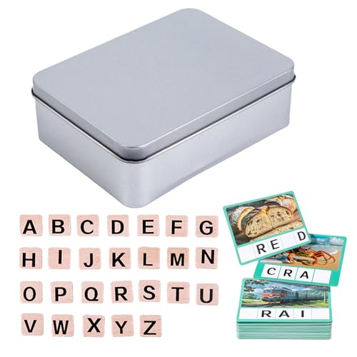 Tarjetas educativas de madera y rompecabezas de abecedario para preescolar