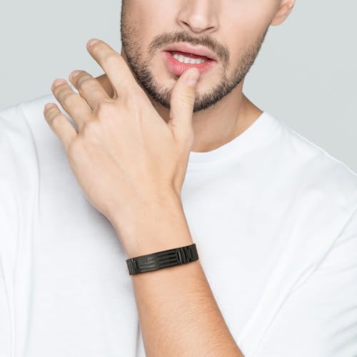 Bracelets for Men American Flag Cross Bible Verse Bracelet Christmas Birthday Christian Gifts for Dad Daddy New Dad,Adjustable Size2