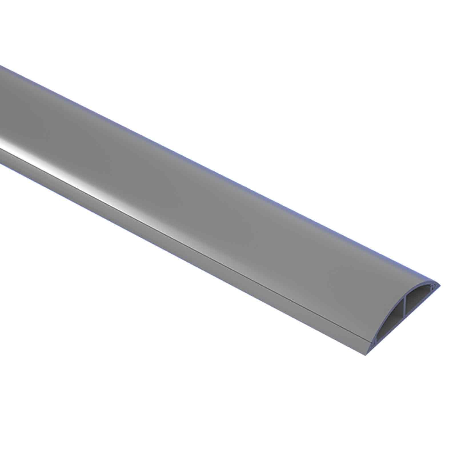 Cubre Cables Suelo de 2 Canales, Protector de Cables Evita Tropiezos, Pasacables Suelo Semicircular, Adhesivo Ideal para Uso Interior y Exterior(Gray,100x9.8x2.5cm)