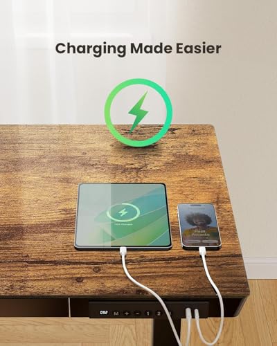 Image of ARTIKEL Case 1.0 Electric Height Adjustable Office Table DIY|100 Kg Wt.|Smart Panel USB & Type C & Collision Sensor|Sit Stand Computer Desk|120 X 60 Cm| Brown (Vintage Brown)