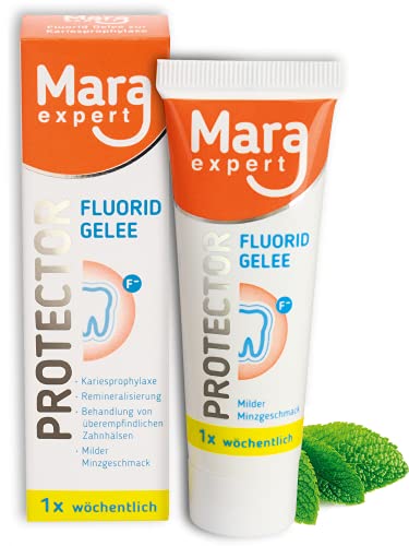 MARA EXPERT PROTECTOR - Fluorid Gelee 25 g hochdosiert - nur 1x wöchentlich - Kariesschutz - Minimalisiert - gegen schmerzempfindliche Zähne - Milder Minzgeschmack - Medizinprodukt