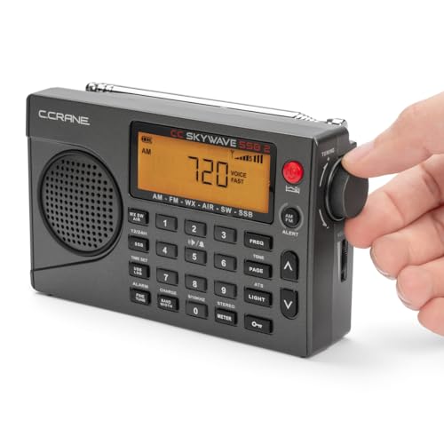 Image of C. Crane CC Skywave SSB 2 Small AM, FM, Shortwave, and NOAA Weather Portable Travel Radio with AC Charging Adapter