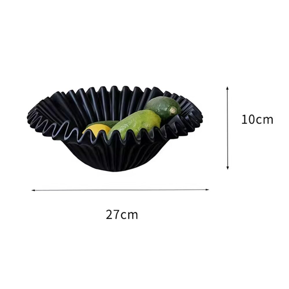 Kosz owoców Plisowana dekoracyjna misa na owoce, nowoczesna miska z falistym brzegiem, do serwowania kuchennym stole w jadalni, wystrój domu Stojak na warzywa w koszyku owoców(Biały)