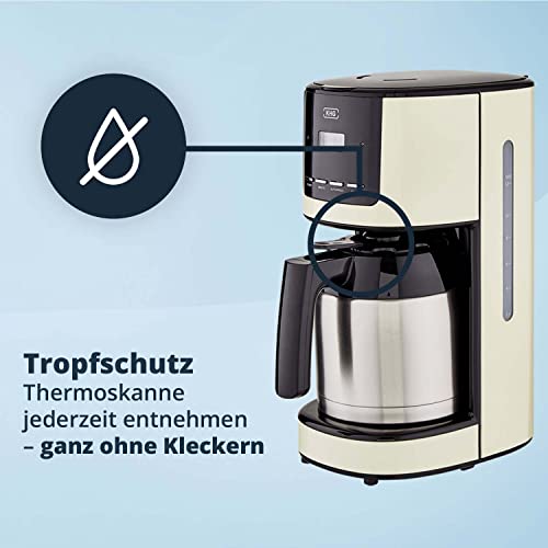 KHG Kaffeemaschine TKA-182 (CE) aus Metall/Kunststoff in creme/schwarz/silber, Kapazität für 12 Tassen, mit Edelstahl… – Bild 7