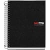 Miquelrius - The Original A6 Notebook, 6 Coloured Stripes, Opaque Polypropylene Cover, Size 105 x 148 mm, No Drilling, 150 Sheets of 70 g/m2, 5 mm Square, Black