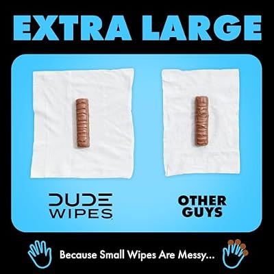 DUDE Wipes - Flushable Wipes - 8 Pack, 336 Count - Unscented Extra-Large Adult - Vitamin-E & Aloe - Septic and Sewer Safe