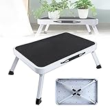 Klapptritt Klapphocker 1 Stufen Metall Tritthocker Trittleiter Stehleiter Klappbar Camping Hocker Faltbar Fussbank Haushaltsstufe Bad Stufe Leiter bis 150 kg max Belastung