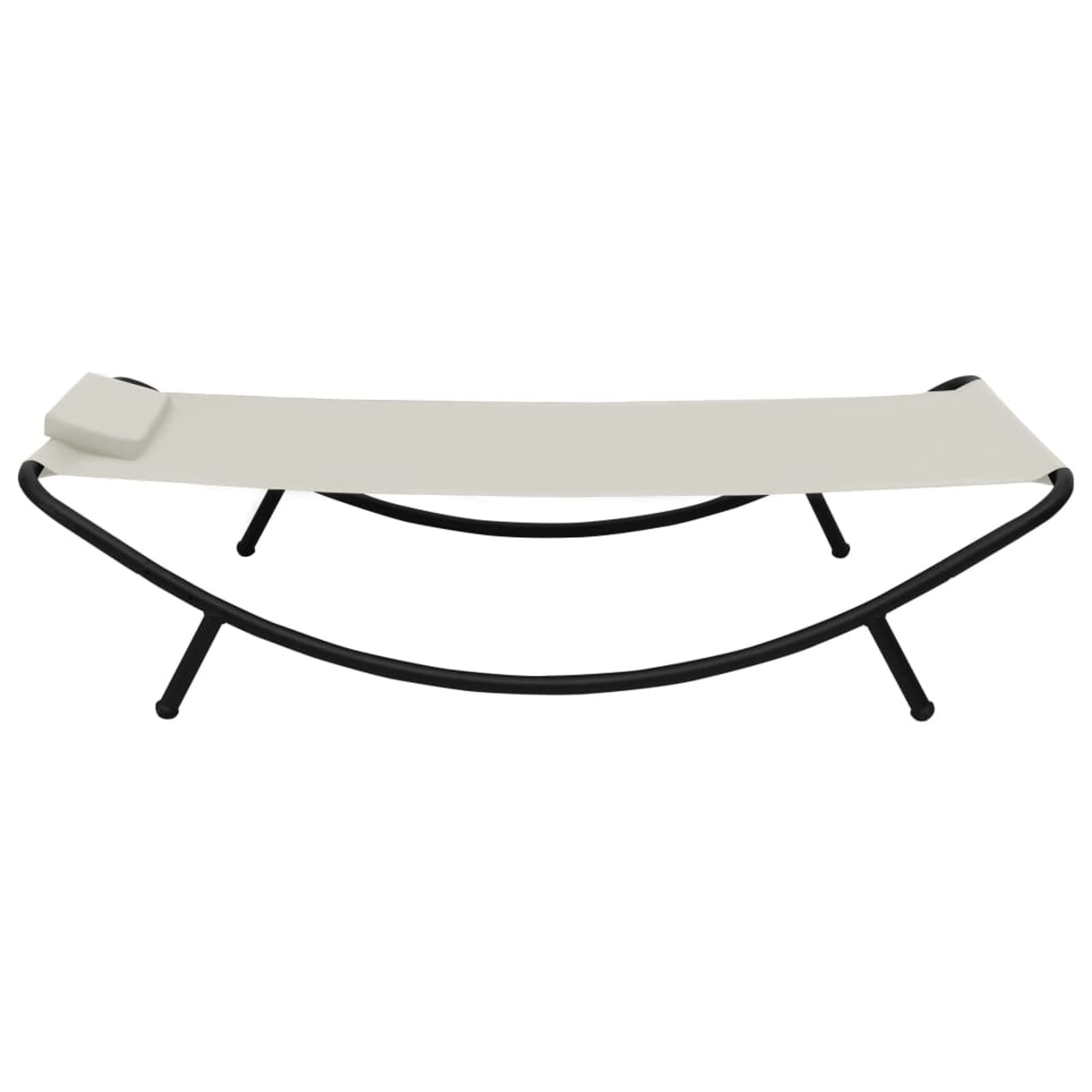 Homgoday Lit de Jardin crème 200x90 cm Acier, Bain de Soleil de Jardin, Lit de Camping pour Plage, Extérieur, Balcon, Terrasse A