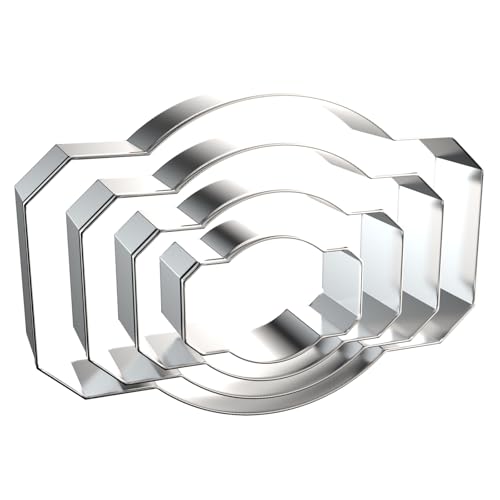 Plaque Cookie Cutter Set Extra Large - 5 inch, 4 inch, 3 inch, 2 inch - 4 Piece Long Rectangle Frame Plaque Cookie Cutters Shapes Molds - Stainless Steel