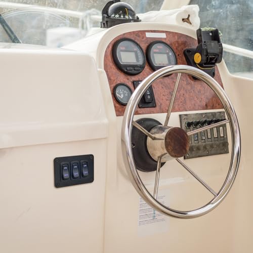 Image of 3 Gang Rocker Switch Panel, 12V 5 Pin ON /Off Toggle Switch Panel
