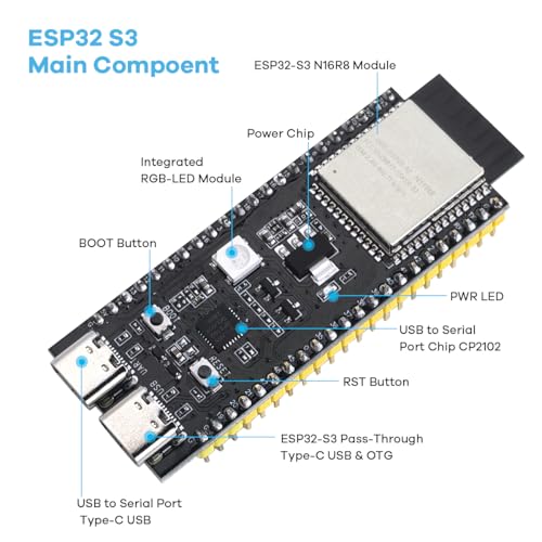 Image of LAFVIN AI Chatbot Kit for ESP32-S3, Preloaded OpenAI & Deepseek Voice Assistant Projects, Voice Wake-up & Real-time Interruption, Suitable for Learning AI and IoT Projects.