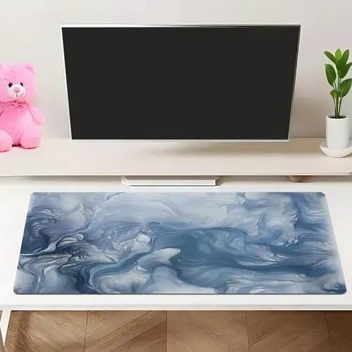 Image of Saco XXL Gaming Mouse Pad for PC - Large Desk Mat 900x400x3mm, Extended Non-Slip Rubber Base, Waterproof Surface, Fluid Design, Big Keyboard Mouse Pad for Office & Home Setup