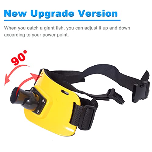 VNAKER Suporte para vara de pesca/cinto de pesca com suporte ajustável - Versão espessa (amarelo)