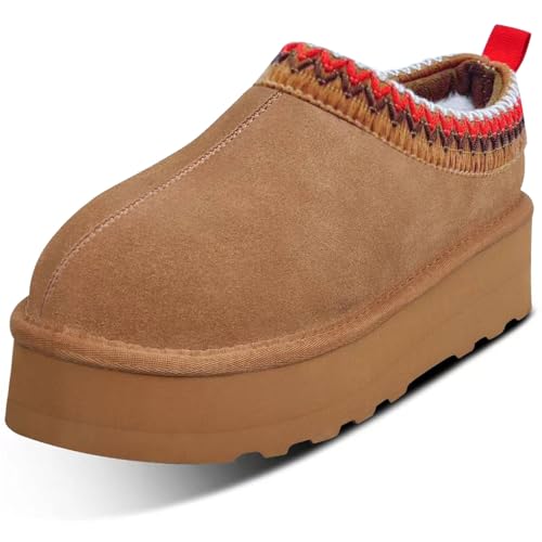 Women's Platform Slippers for Women Mini Boot Fleece Lined Sneakers for House Slippers Anti-Slip Boot For Outdoor