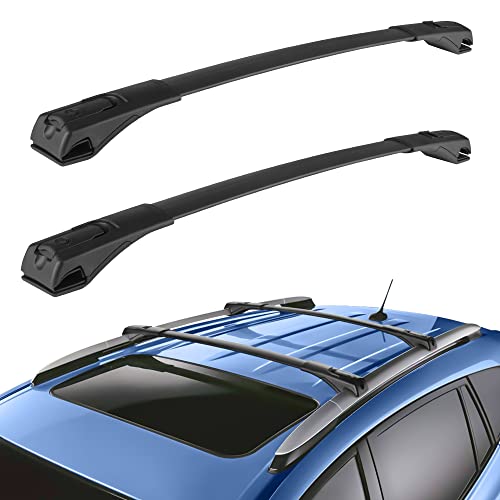 LEDKINGDOMUS Cross Bars Roof Racks Compatible for 2013-2018 Toyota RAV4, Aluminum Rooftop Luggage Crossbars Cargo Bag Carrier with Locks Carrying Bike