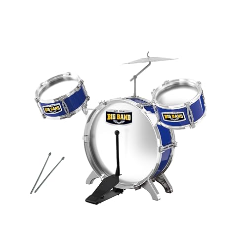 SET BATTERIA: Fai godere ai tuoi figli un'esperienza di gioco da musicista super realista. Il set include: tom-tom piccolo, tom-tom grande, la grancassa, un piatto e due bacchette.