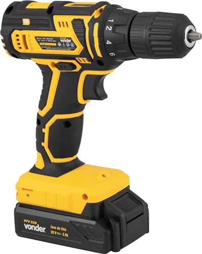Vonder, Parafusadeira/Furadeira Bateria 20V PFV020 Com 18 Posições de Torque e Fonte Bivolt Automáti