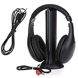 5 in 1 Wireless Headphones Over Ear Headsets,RF High-Fidelity with Monitoring+FM Radio for PC TV Net...