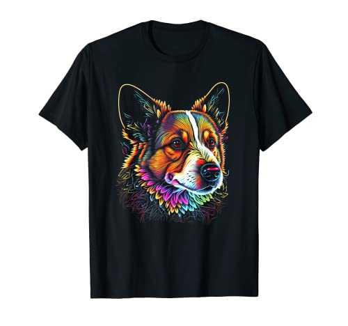 Funny Corgi Pembroke Welsh Lover Colorful Dog Mom Dad Women T-Shirt