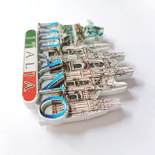 Imán decorativo Milan Italy de resina artesanal miniatura 5