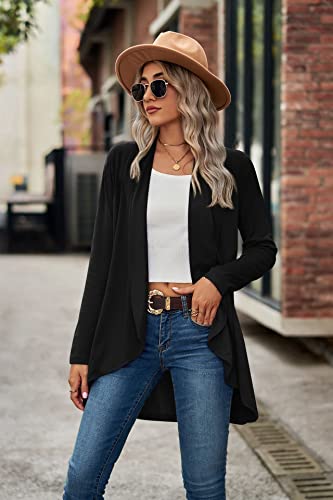 Women Cardigan Long Sleeves Open Front Lightweight Cardigan Draped Ruffles Knit Cardigan2