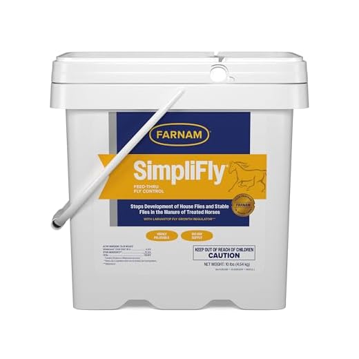Farnam SimpliFly Feed Through Fly Control for Horses, Breaks the Fly Life Cycle, Pellets, 10 Pound Bucket, 160 Day Supply for One Horse
