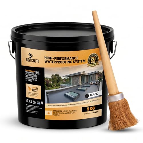 NOVECRAFTO Liquid Rubber Roof Coating Kit with Brush, 5KG – Smart...