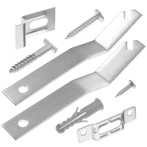 GETAJGHSD Ganchos Antirrobo para Cuadros de Hierro Kit de 2 Soportes de Seguridad para Colgar Marcos hasta 24 Pulgadas Adecuado para Museos y Galerías Tornillos de Cabeza en T