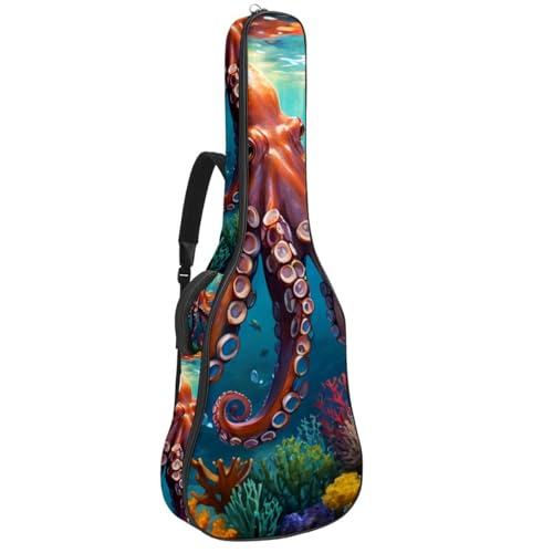 Sac pour guitare étanche à motif pieuvre pour transporter votre musique en voyage