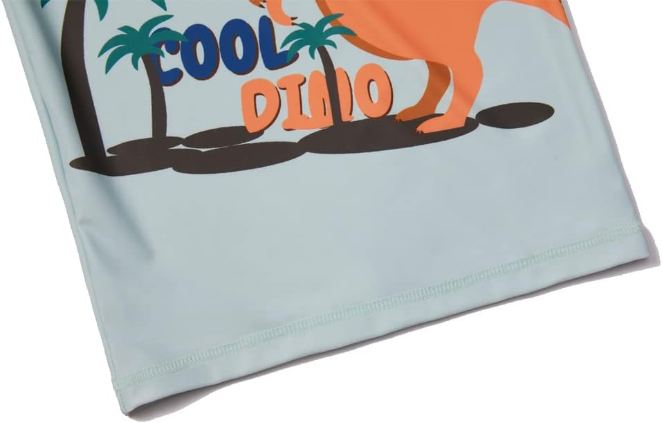 Baby Toddler Boys Two Pieces Swimsuit Set Swimwear Dinosaur Bathing Suit Rash Guards with Hat UPF 50+ image 4