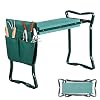 Froadp Kniebank inklapbare tuinbank met schuimkussen en afneembare gereedschapstas kruk tuin zitbank 59 x 28 x 49cm