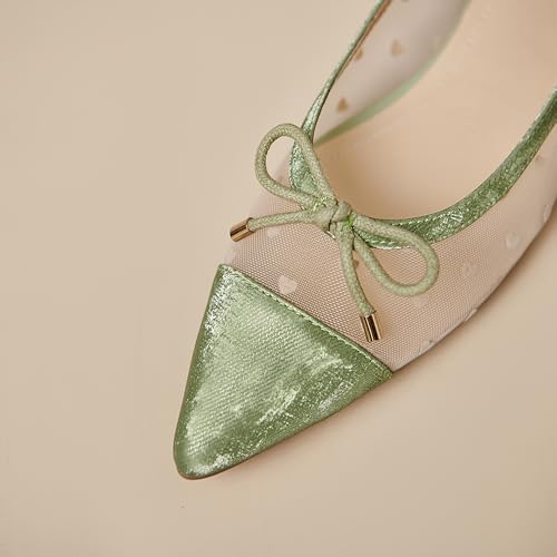 Womens Mesh Ballet Flats Retro Slip on Embroidered Pointed Toe Flats Comfortable Pointy Low Heel Bow Dress Shoes4