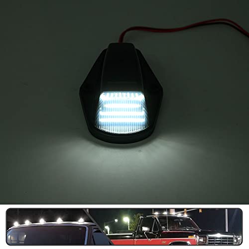 Mingrui Test 5Pcs White Led F150 Cab Roof Marker Light For Ford F150 F250&F250Hd 1984-1996, F350 1984-1997 Top Clearance Light Roof Running Light Pickup Truck Smoked Lens #TOP1
