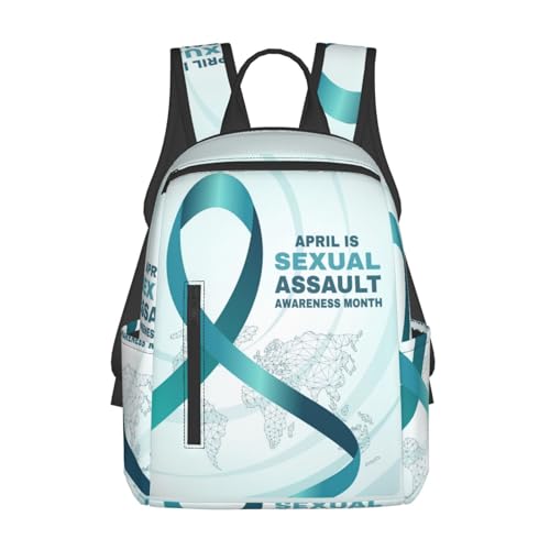 Sexual Assault Awareness Month Backpack for Men Women Lightweight Travel Backpack for Work Hiking Gym Outdoor Activities