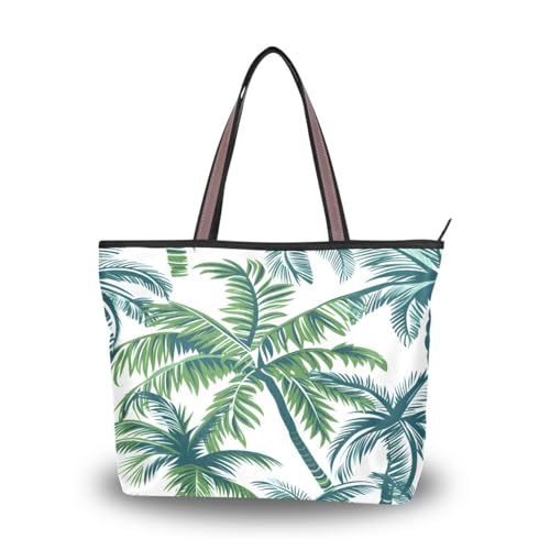 senya Tropical Palm Tree Shoulder Bags Large Handle Ladies Handbag
