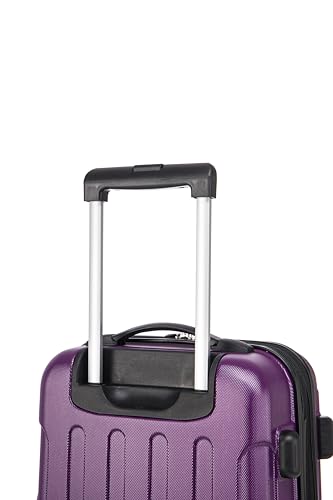 Image of Rockland London Hardside Spinner Wheel Luggage Set, Purple, Carry-On 20-Inch and Tote 14-Inch (F1902-PURPLE)