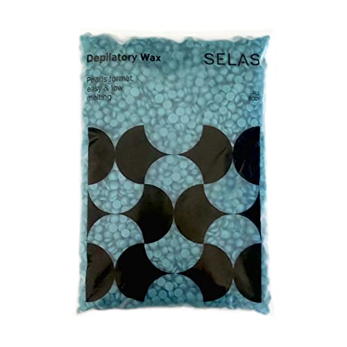 SELAS. Cire à épiler 800g. Au choix Aloe vera, Or ou Blue. Épilation sans bandes. (BLEU). Dépilatoire, cire chaude, granulés, professionnelle, basse...