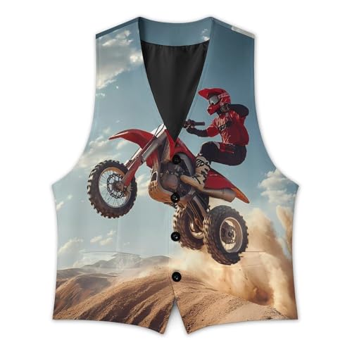Three Wheeler Motocross Mens Slim Fit Suit Vest Dress Waistcoat Casual Business Vest3