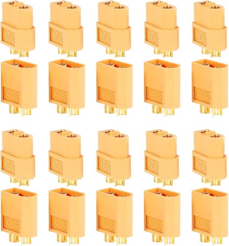 CowGoldChild XT60コネクター 10ピースプラグオスとメス コネクタアダプタ ラジコンモデル用 RCドローンリポバッテリー用 (5ペア ブ付きオス＆メス)