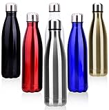 100% a prueba de fugas: La botella de agua de viaje viene con una tapa aislante y a prueba de fugas. La tapa de acero inoxidable puede evitar derrames accidentales. Esta botella de agua multifuncional es fácil de llevar a cualquier lugar al que vaya.