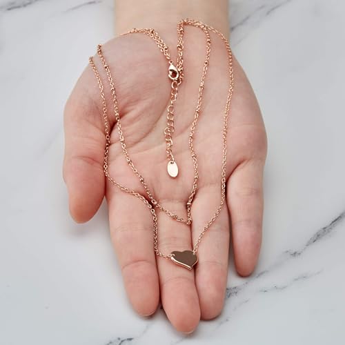 Philip Jones Rose Gold Plated Double Layered Heart Necklace - Image 6