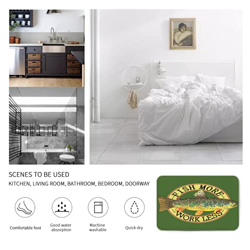 Flannel Rug 60X90Cmfishing Brook Trout Angling Fly Fish Fisherman Fishermen Soft Flannel Microfiber Bathroom Carpet Non-Slip Floor Mat Bathtub Accessories Ljn #TOP3