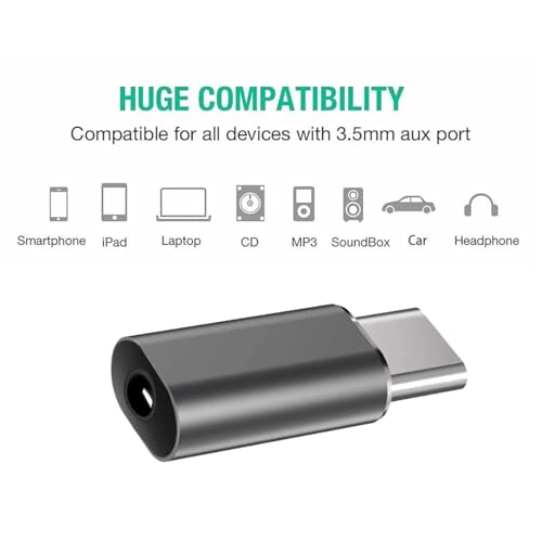 Image of One Plus USB-C to 3.5mm Headphone Jack Adapter | Type-C to AUX Audio Converter for OnePlus, Xiaomi, Realme, Vivo (NOT for Samsung /iPad /Pixel) - Black