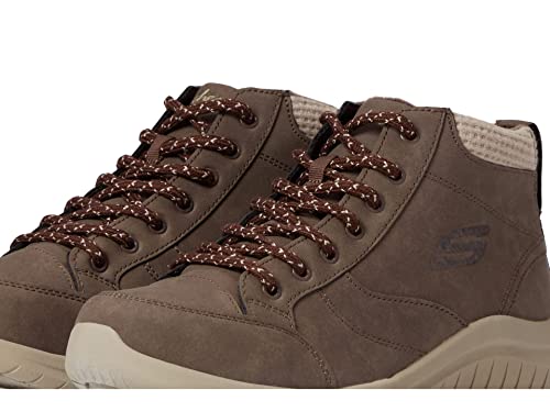 Skechers Women's Ultra Flex 2.0-Social Crew Ankle Boot, Brown, 6.5