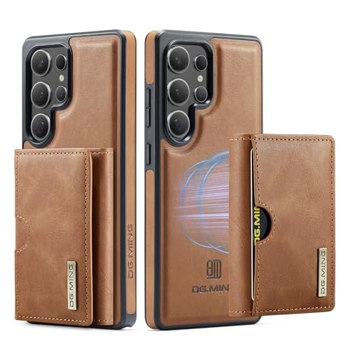 Étui Portefeuille Samsung S23 chic marron pour sorties et réunions